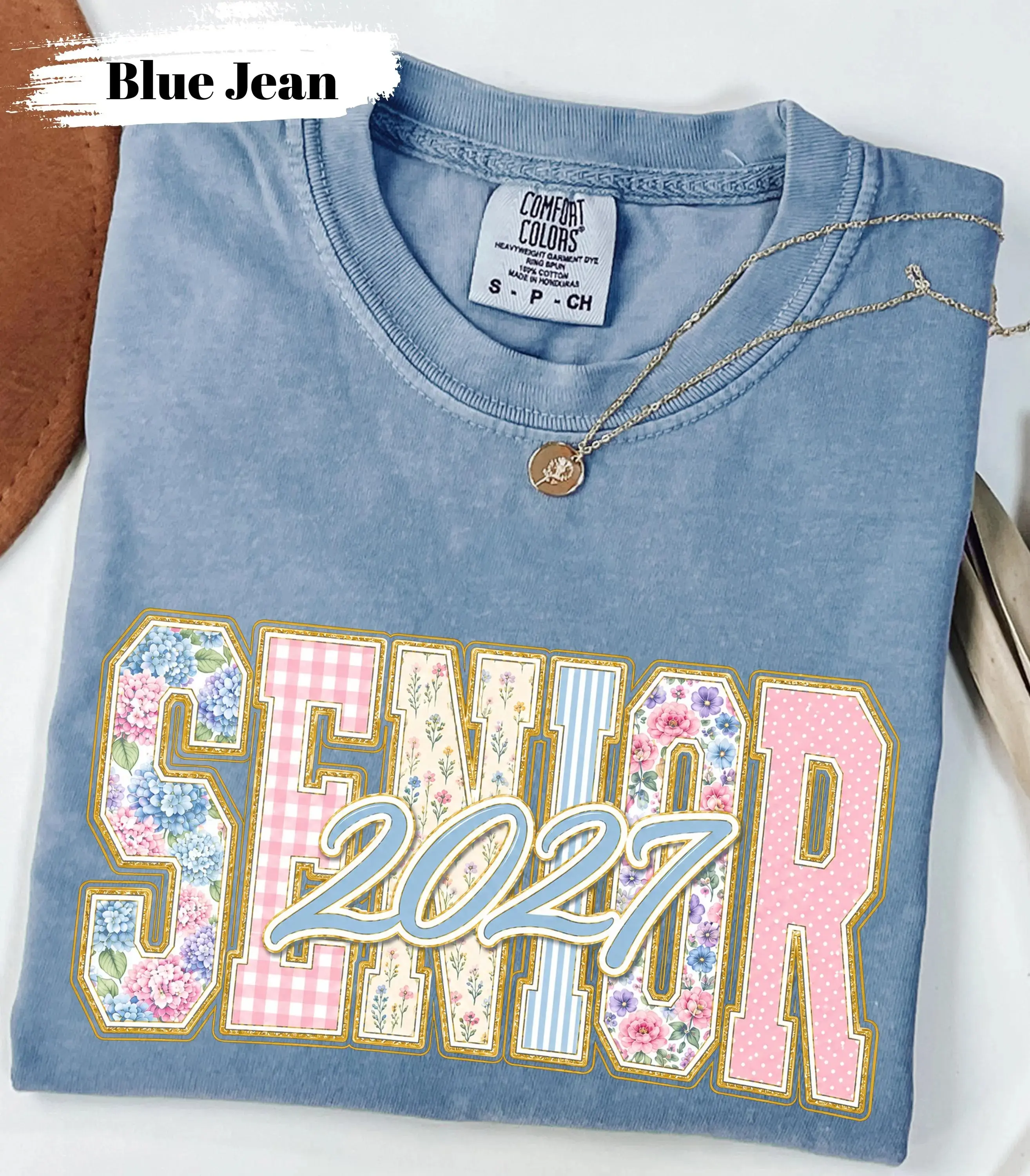 Senior 2027 Girls Shirt, Floral Grandmillennial High School Senior Tee, Graduation Gift, Class of 2027, Cute Senior Year Outfit for Girls