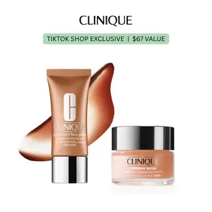 Clinique Sun-Kissed + Moisture Surge Duo - Sun-Kissed Face Gelee Complexion Multitasker Bronzing Drops | Skin Tint | Liquid Bronzer+ Moisture Surge 100H Auto-Replenishing Hydrator