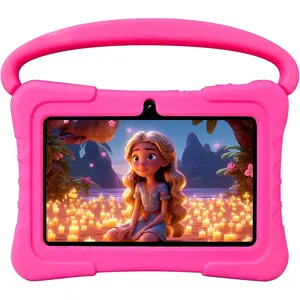 7 inch Kids Tablet with Case,32GB Toddler Tablets Android 13 with WiFi,Dual Camera,Education,Games,Kids Software Pre-Installed,Computer Tablet PC with Age Filters,Parental Controls(Pink)