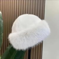 Faux fur hat for women-white