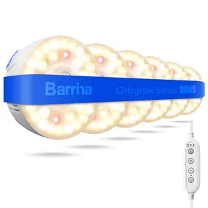 Barrina Orbgrow OG09 Puck Grow Light with Timer, 660nm Red LEDs 54W(6 x 9W, 810 Watt Equiv), Full Spectrum Plant Light for Indoor Plant, Magnetic & Linkable, 5 Levels Dimmable for Plant Shelf, 6 Packs