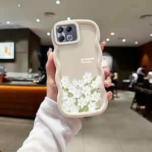1 Piece Note 40 4G Springtide fiowers Fashion Ready Flexible For Infinix Note 40 4G Case With Shockproof And Bracelet