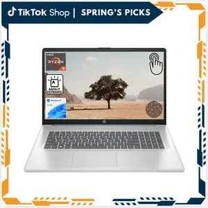 HP 17.3" HD+ Touchscreen Laptop, AMD Ryzen 5 7430U, PCIe SSD, Fingerprint Reader, Backlit KB, Webcam, HDMI, Wi-Fi 6, Win11