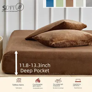 Soft Polar Fleece Bed Sheet Set, King Queen Size, Wrinkle Resistant, Includes 1 Flat Sheet & 2 Pillowcases