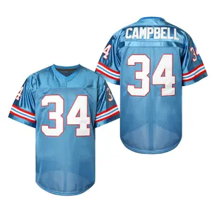 Men's football jersey #34 blue mesh breathable, slightly elastic, polyester, quick-drying, suitable for football enthusiasts, sports and leisure outfit