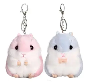 Pack of 2 Cute Hamster Plush Keychains,Stuffed Animals Keyring Charm,Handbag/ Backpack Pendant,Multi-coloured Plush Toys Set,Gifts for Birthday