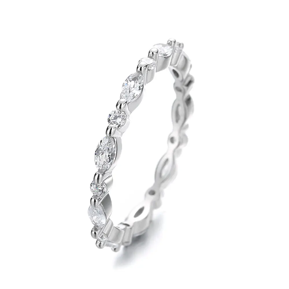 Sterling Silver Stackable Miliigrain rings with Simulated Diamond