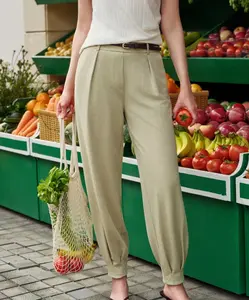Stretch Linen-Like Wrinkle-Resistant Tapered Pant, Desert Sage Green