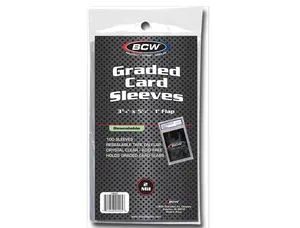 BCW Resealable Graded Card Sleeves | 100 Pack | Universal Fit for PSA, Beckett, SGC & More | Acid-Free Archival Polypropylene | 3¾ x 5½ with 1” Flap