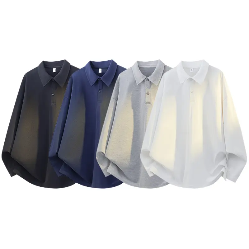 Trendy POLO collar sweater multi-color casual long-sleeved top, daily comfortable wear