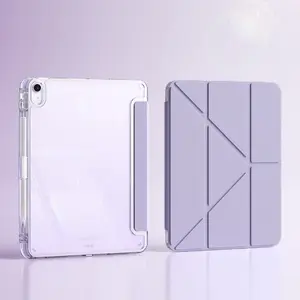 Transparent Hard Case for iPad Pro 11th Gen A16, Y-Fold Cover with Pencil Slot, Compatible with iPad Mini 6/7/a17