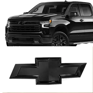 Chevy Silverado 1500 Front Grille Bowtie Emblem (2022-2026) – Chrome/Gloss Black 3D ABS Badge, Waterproof & Rust-Resistant Exterior Upgrade, Pickup Truck Accessories