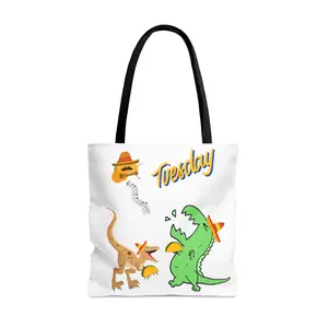Dinosaur party bag, Dinosaur tote bag, Taco's and Tuesday, Teacher gift, Gift for her, Beach Bag, Cute tote bag, Dinosaur purse