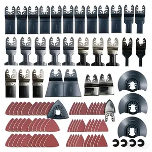 98-piece universal saw blade set, woodworking tools, vibration cutting tools, air duct expander, quick-release multi-tool set, metal nails,high carbon steel, and replacement parts, suitable for heavy-duty applications. titanium