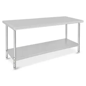 GARVEE Stainless Steel Table, NSF Certified Commercial Heavy Duty with Adjustable Shelf and Backsplash, Easy Assembly, Available in 60x24x35 and 72x30x35 Inches, Ideal for Kitchen, Home, Hotel, Garage