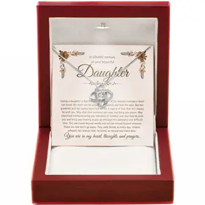 Sympathy Necklace for Loss of Daughter Angel Wing Jewelry Healing Forever Loved Memorial Keepsake for Parents