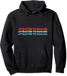 Attracted to Humans Pansexual LGBT Pan Pride Bisexual Pullover Hoodie - Farhadheid Shop 68B09BBQZMB7