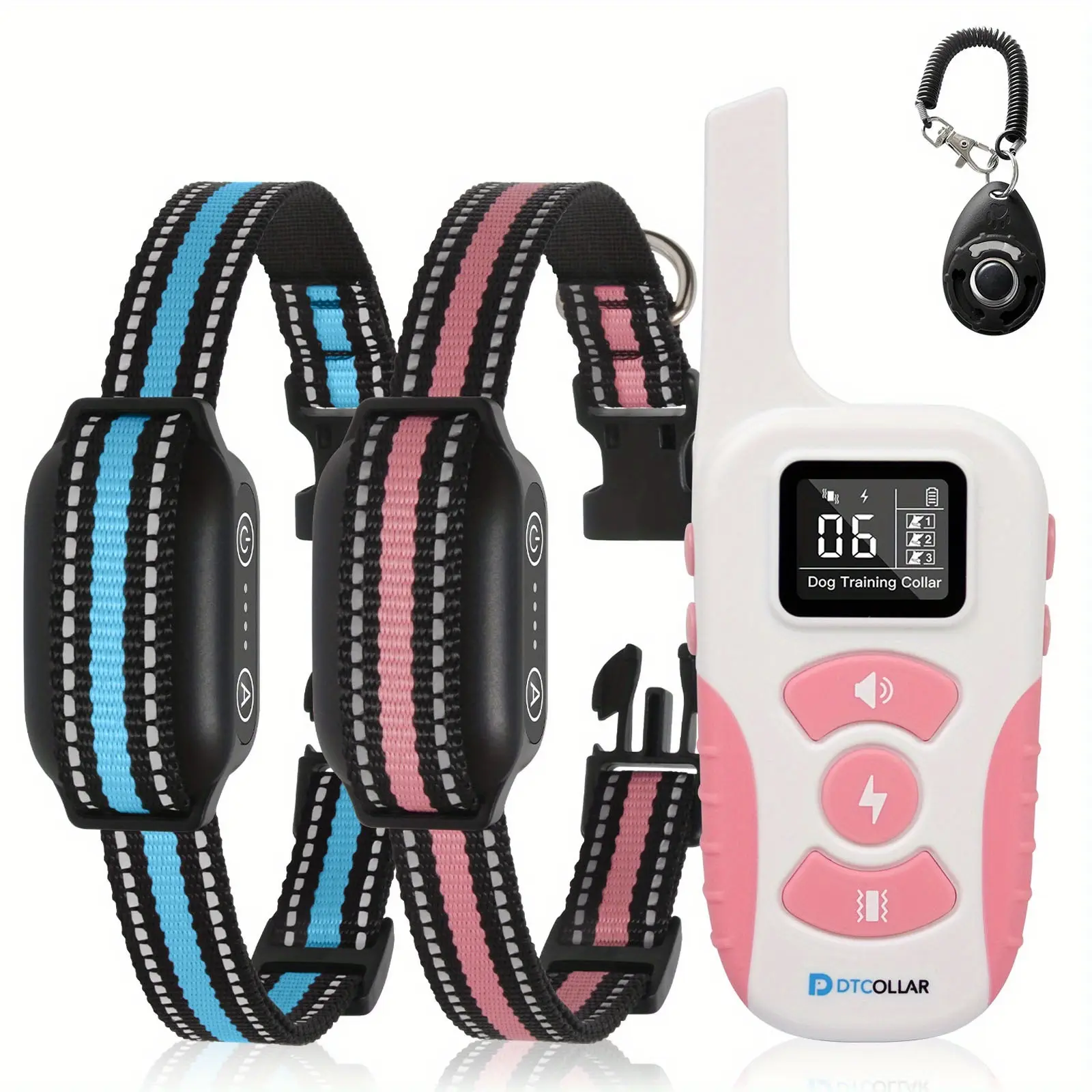 Dog Bark Collar with Remote, 4 Training Modes, Ipx7 Waterproof, Rechargeable, 5 Sensitivity Levels, for 2 Dogs, Smart E-Collar Training Collars
