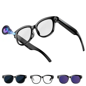 AI Smart Glasses 8MP Camera, 1080P Video Recording, 3 Lenses (Transparent Lenses + Black Lenses+Purple Lenses), Bluetooth Call ,Music Control Sport Glasses, 290Mah Battery ,40g Lightweight, AI Real -Time Translation AI Glasses