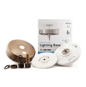 SkyPlug Carina Smart Canopy with Integrated SKYX Smart Lighting Base & Color Changing RGB Light - Brushed Nickel Finish