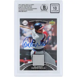 Carlton Fisk Chicago White Sox Autographed 2007 Upper Deck Sweet Spot Classic GU Relic #CM-CF2 Beckett Fanatics Witnessed Authenticated 10 Card - Fanatics Authentic Certified