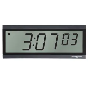 S9D3L6LBXB LCD Digital Wall Clock, Battery Operated, RF Wireless Synchronized, 2.5" Numeral, 6 Digit, Black S9D3L6LBXB