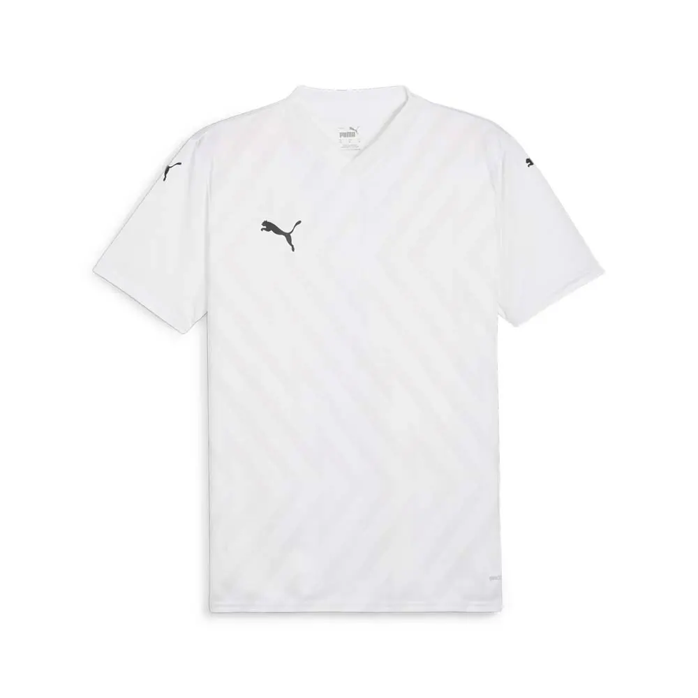 PUMA Mens Teamglory V-Neck Short Sleeve Jersey Casual - White