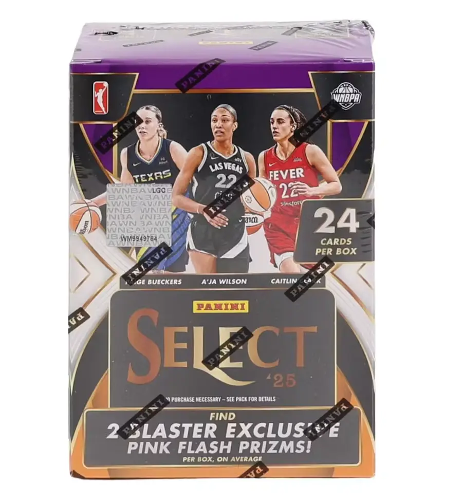 2025 Panini WNBA Select Basketball Blaster Box - Collectible Sports Cards, Hobby Boxes, Pink Camo Design, 2 Blaster-Exclusive Prizms, 6 Packs Per Unit