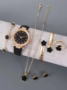 Women's Elegent Round Dial Quartz Watch & Bracelet,Luxuly Fashionable Jewelry Wristwatch set, Comfortable Were and Cute Watch for women & Girls,Suitable For Birthday, Anniversary, Halloween, Holiday Gifts, Elegant Jewelry Set