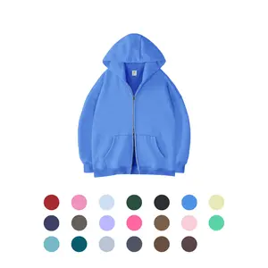 FAIABLE Men´s Hoodies Unisex Oversized Zip-Up Hoodie for Women Plain Acid Wash Long Sleeve Pullover Basic Minimalist Tops Heavyweight Fleeced Cotton Zipper Hoodie Vintage Casual Menswear Sweatshirts