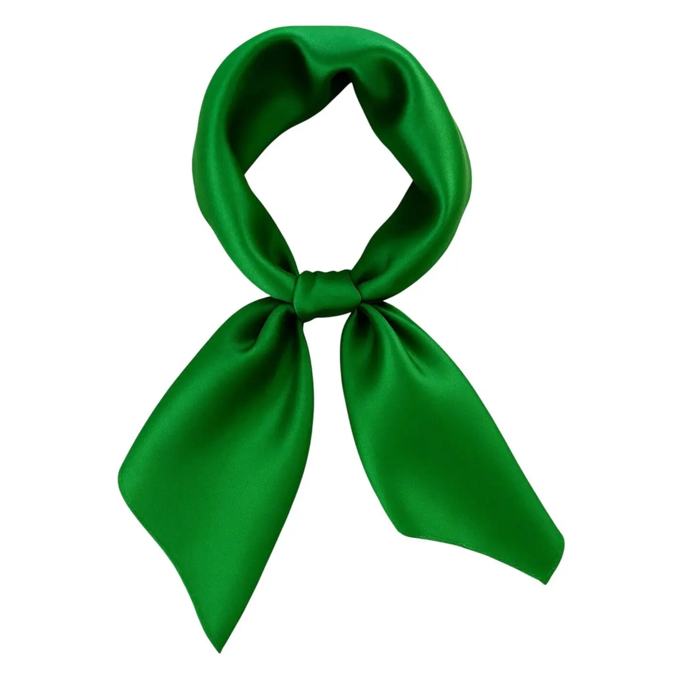 Green Satin Scarf 19x19" Bandana Neckerchief Pocket Square Western Cowgirl
