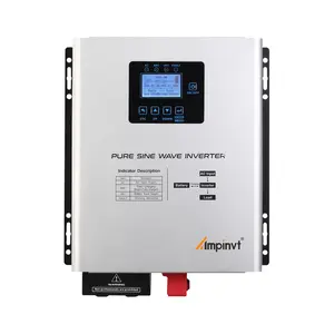 Ampinvt 1200W DC 12V Pure Sine Wave Inverter with AC Charger 15A Current UPS Backup Power Inverter without MPPT solar controller Safety Plug Portable Switch White UL/CE/FCC Certified Emergency