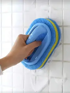 Cleaning Sponge with Handle for Bathroom Tiles and Glass Stains - Comfortable Grip for Easy Cleaning Tasks