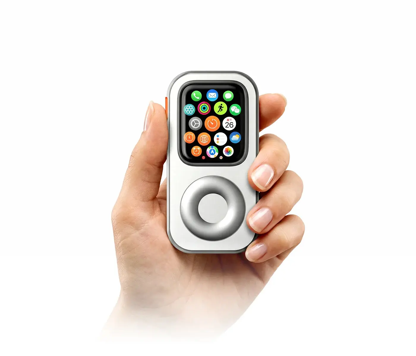 Techpod RePod Aluminum Alloy Protective Case for Watch Series Retro iPod Style Guard with Click Wheel Design