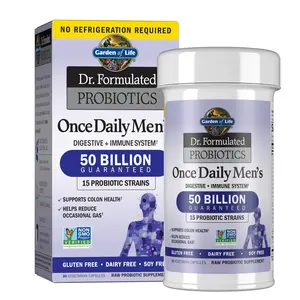 Garden of Life Dr Formulated Once Daily Men's Probiotic, 50 Billion CFU 15 Probiotic Strains for Digestive Health + Organic Prebiotic Fiber, Colon & Immune Support, Daily Gas Relief, Shelf Stable, 30 Capsules