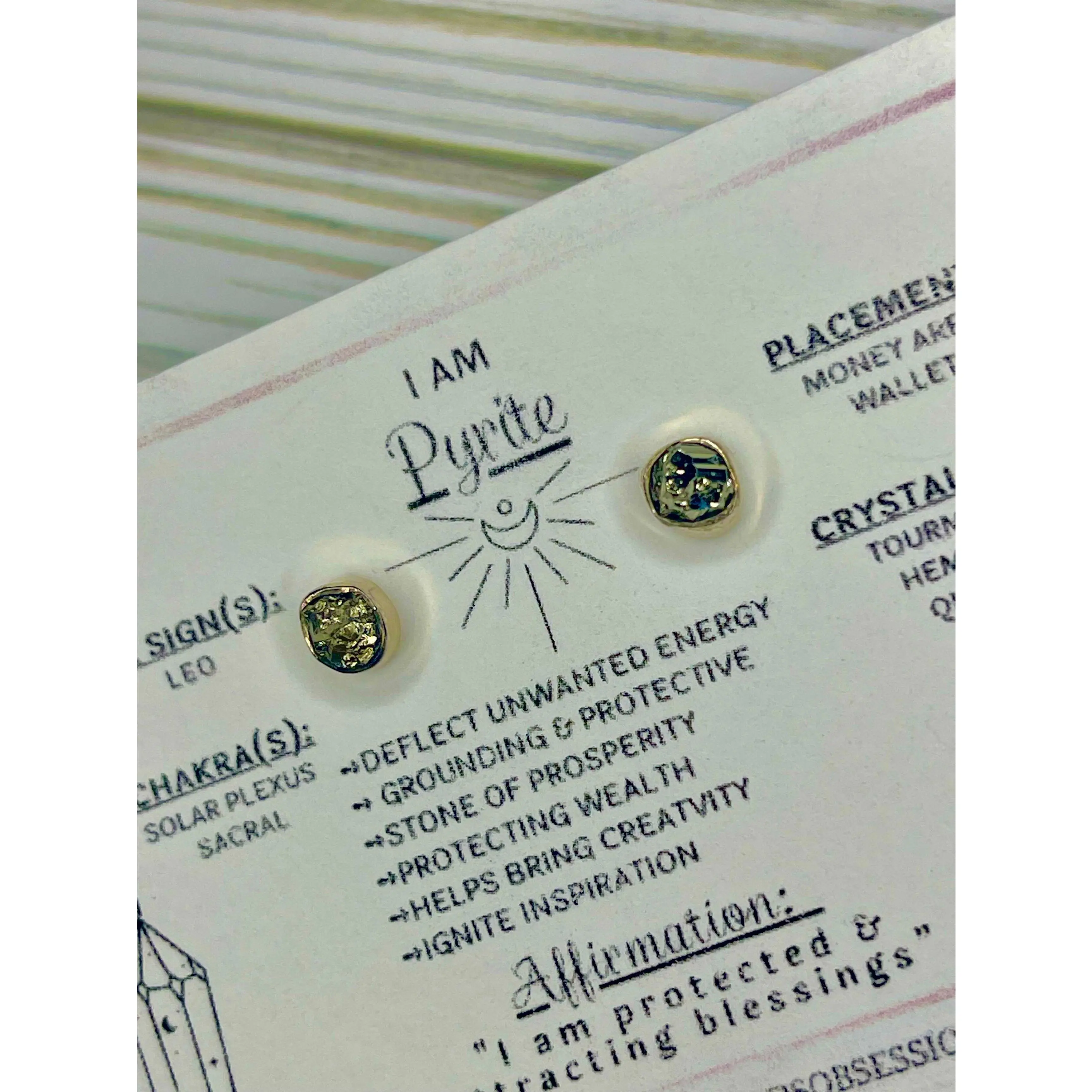 Raw Pyrite Sterling Silver Earrings