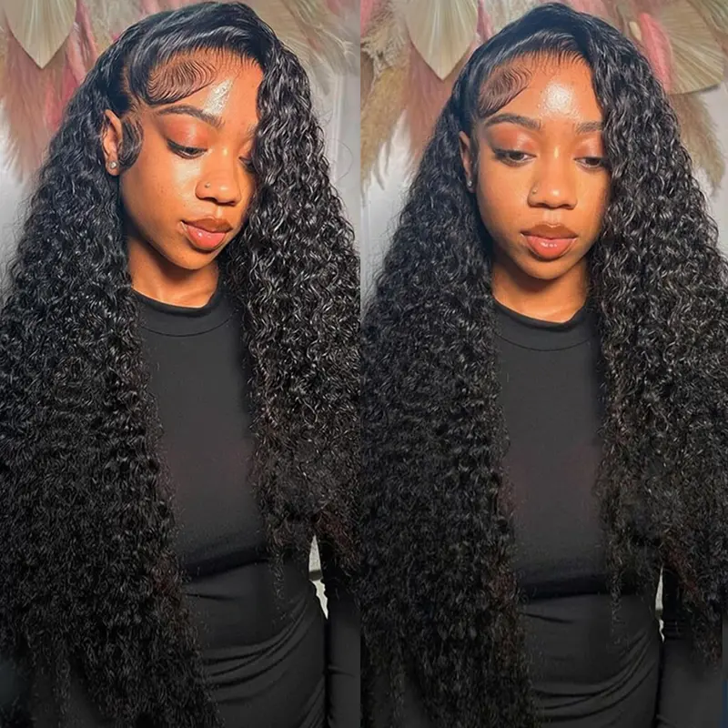 Bling Hair Female Human Hair Lace Frontal Wig, 13x4-13x6 HD Lace, 180% Density Kinky Curly Lace Front Wigs For Women sohochic