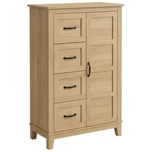 Brown Lightweight Wardrobe, High-Capacity Freestanding Closet, Eco-Friendly Storage Cabinet for Bedroom