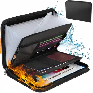 File Organizer - Expandable Accordion File Folder with Pockets | Portable Foldable Design for Office/Work/Business Scenarios, Large-Capacity Storage Bag, Black