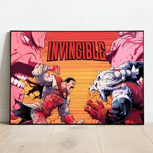 [NoFrame] Invincible Thragg and Battle Beast Unframed Poster Canvas High-Quality Product – Bold Decor for Game Room, Studio Wall, Comic Fan Collection