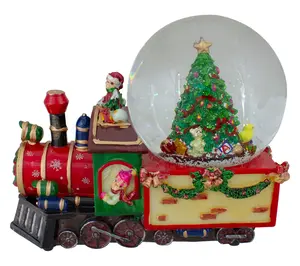 Northlight Christmas Train with Tree Snow Globe Decor 8"