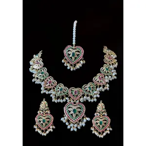 DNS104 Laya Punjabi Jadau necklace set (READY TO SHIP)
