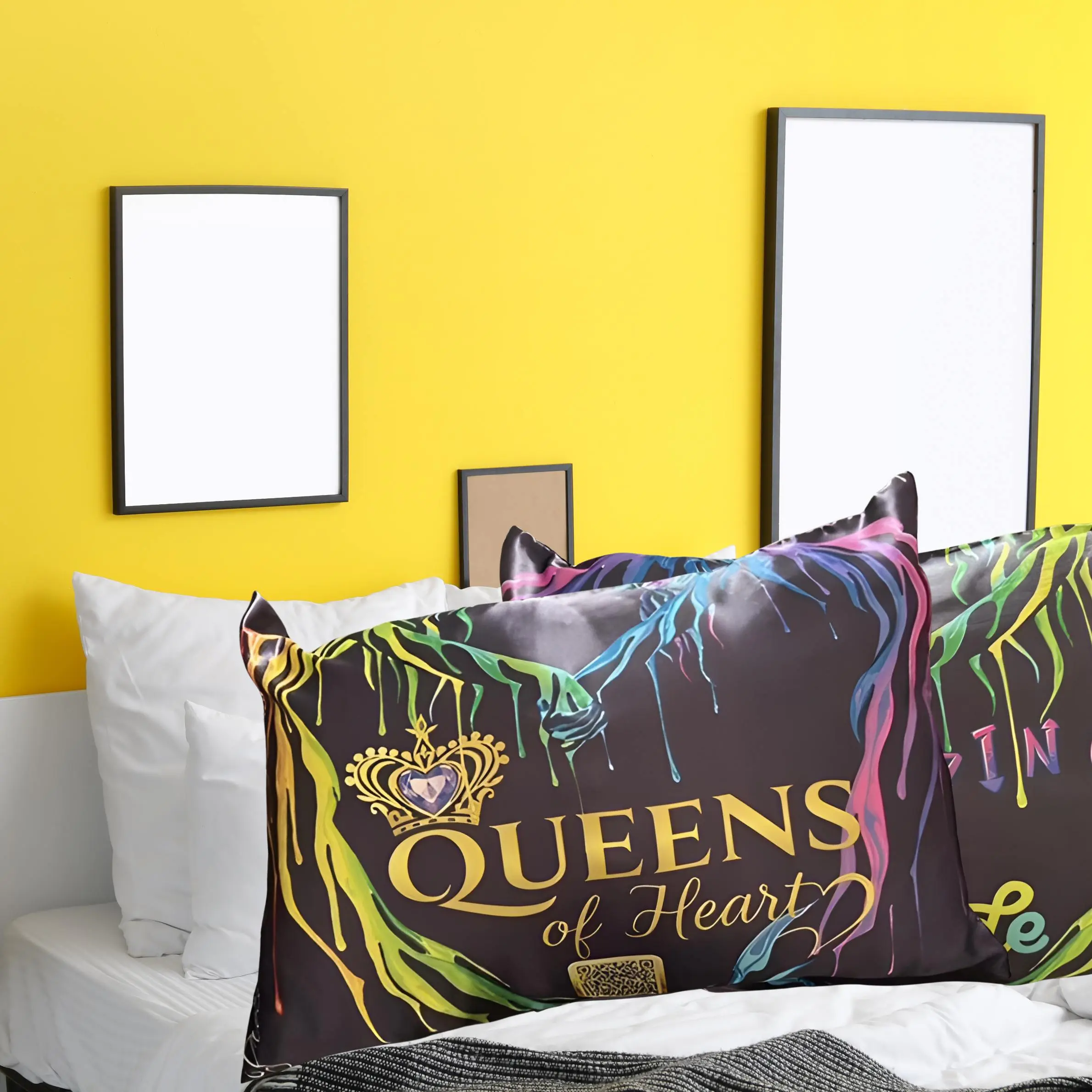 Dripping Love Pillowcase PRIDE Collection Royal Queens of Heart Design Soft Premium Fabric Protects Hair and Skin Vibrant Color Comfort and Pride