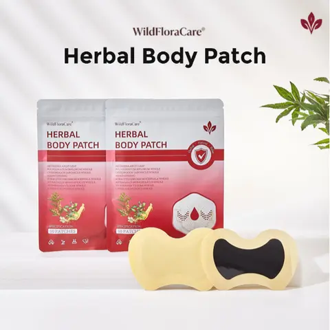 WildFloraCare Traditional Herbal Heat Patch (10-Day Supply) - Skin-Friendly Butterfly Shape, Ginseng & Astragalus Botanical Blend, Adult Daily Therapy Solution, Resealable Overnight Foot & Navel Stickers