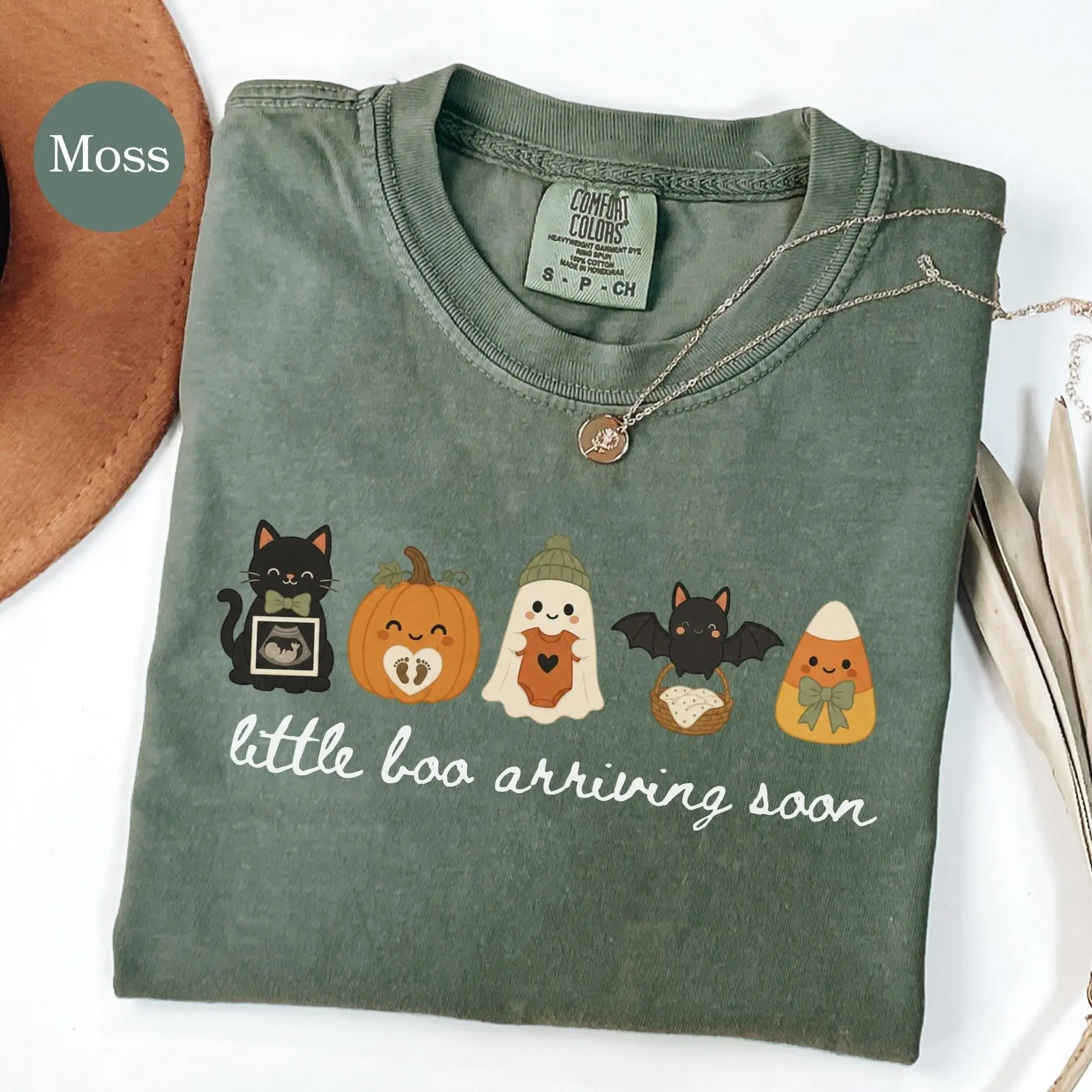 Halloween Pregnancy Announcement Comfort Colors Shirt, Cute Baby Reveal Tee, Spooky Maternity Shirt, Pumpkin Baby Bump Gift, October Mom To Be Shirt