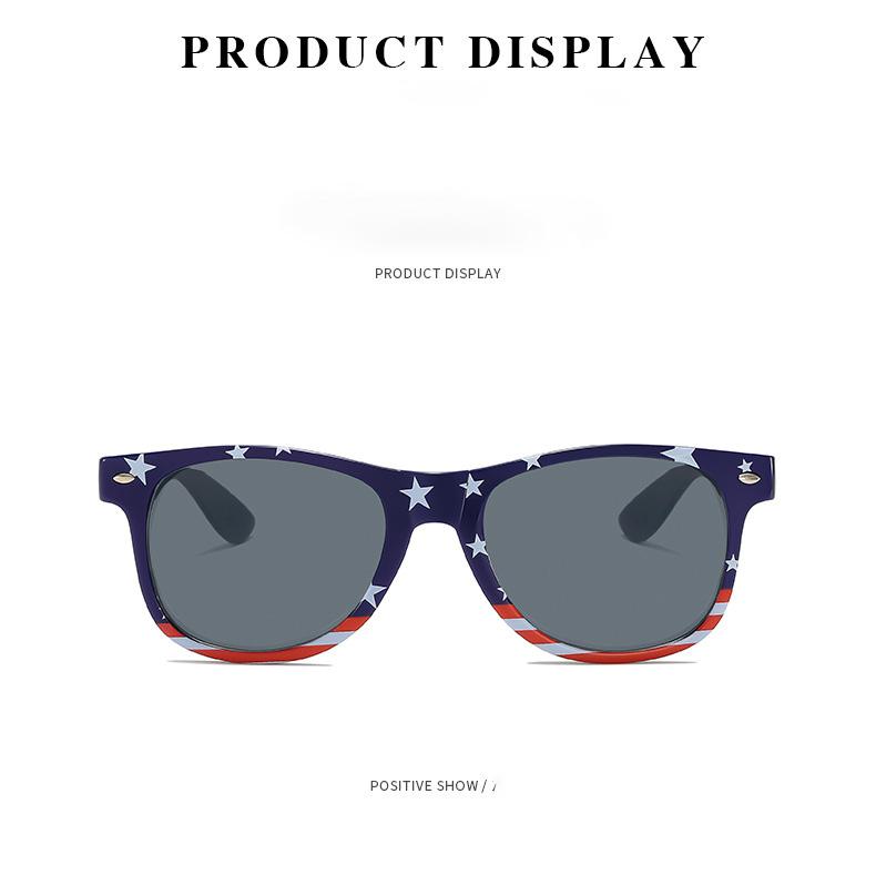 Patriotic USA Star Striped Sunglasses for 4th of July, Red White Blue Square Frame Shades, UV Protection Lightweight Eyewear, Festive Accessory for Independence Day BBQ Parade Beach Holiday Celebration outdoorfun