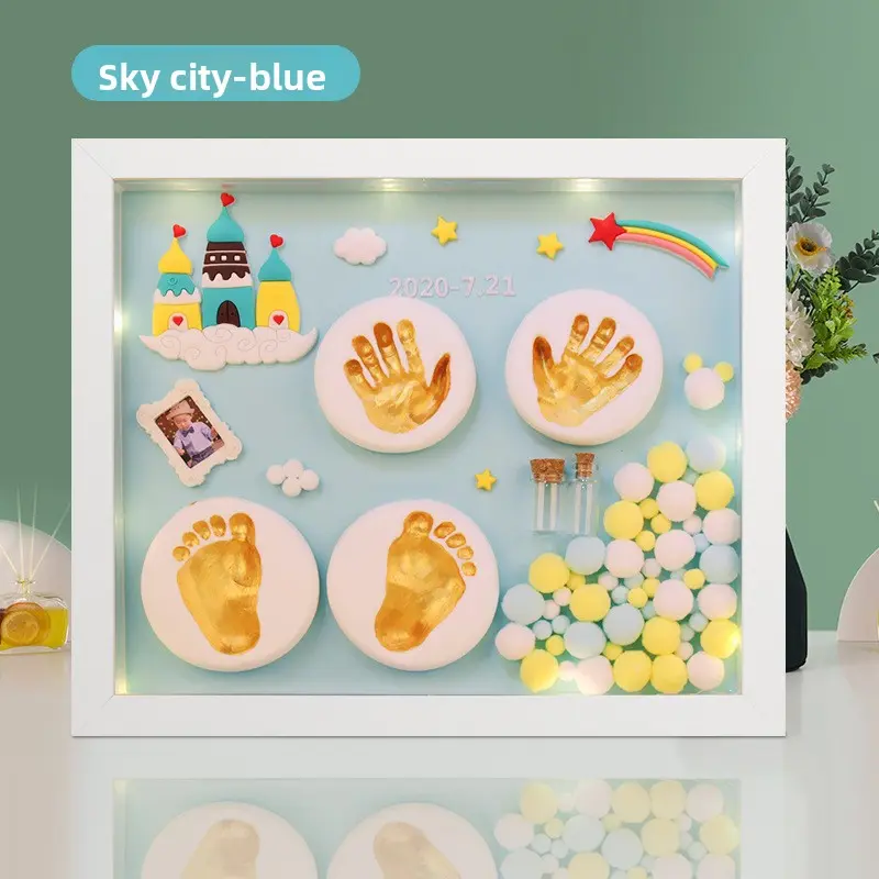 12inch Solid Wood Frame - Castle in the Sky - Blue