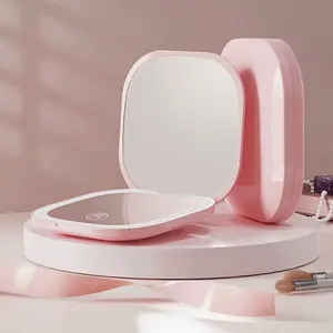 Mini Portable Mirror Purse Favorite - Compact Foldable Makeup Mirror with Adjustable Brightness for Travel Gym or on the go.