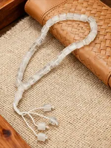 1pc Imitation Crystal Agate 33 Column Bead Woven Rope Prayer Bead Bracelet, Used for Divination, Cultural Toys, and Sacrificial Ornaments