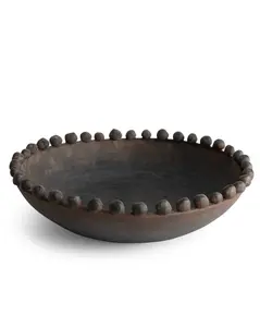 Rocco Earthenware Decorative Bowl - Organic Contours Rustic 16.5"